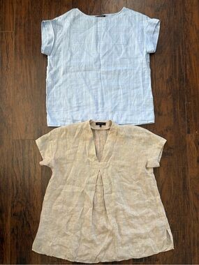 2 Lafayette 148 NY linen shirt sz P